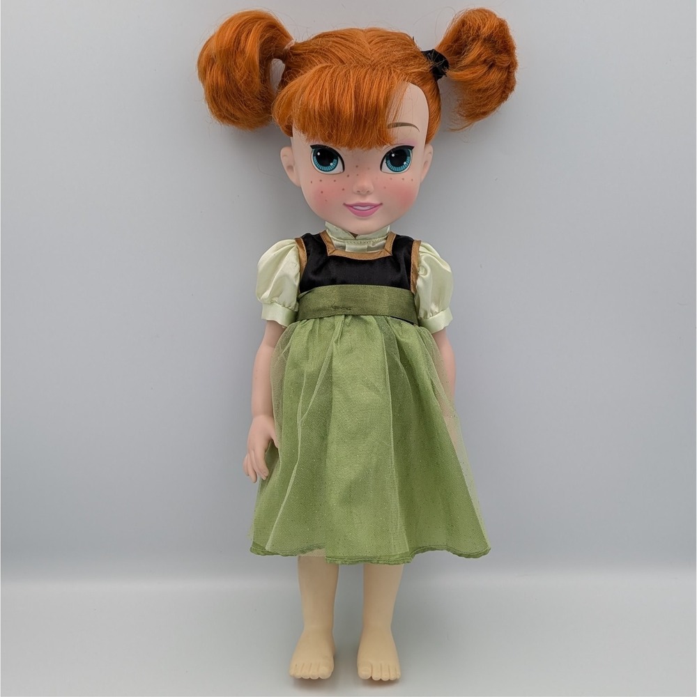 Disney Frozen Anna Toddler Doll 15.5" Red Hair Blue Dress 2016 Jakks Pacific